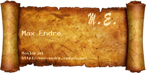 Max Endre névjegykártya